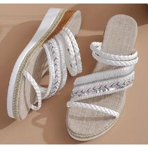 Women’s braided wedge heeled open toe sandals